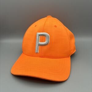 Puma Tour Exclusive 110 Flexfit Orange Snapback Baseball Hat Cap